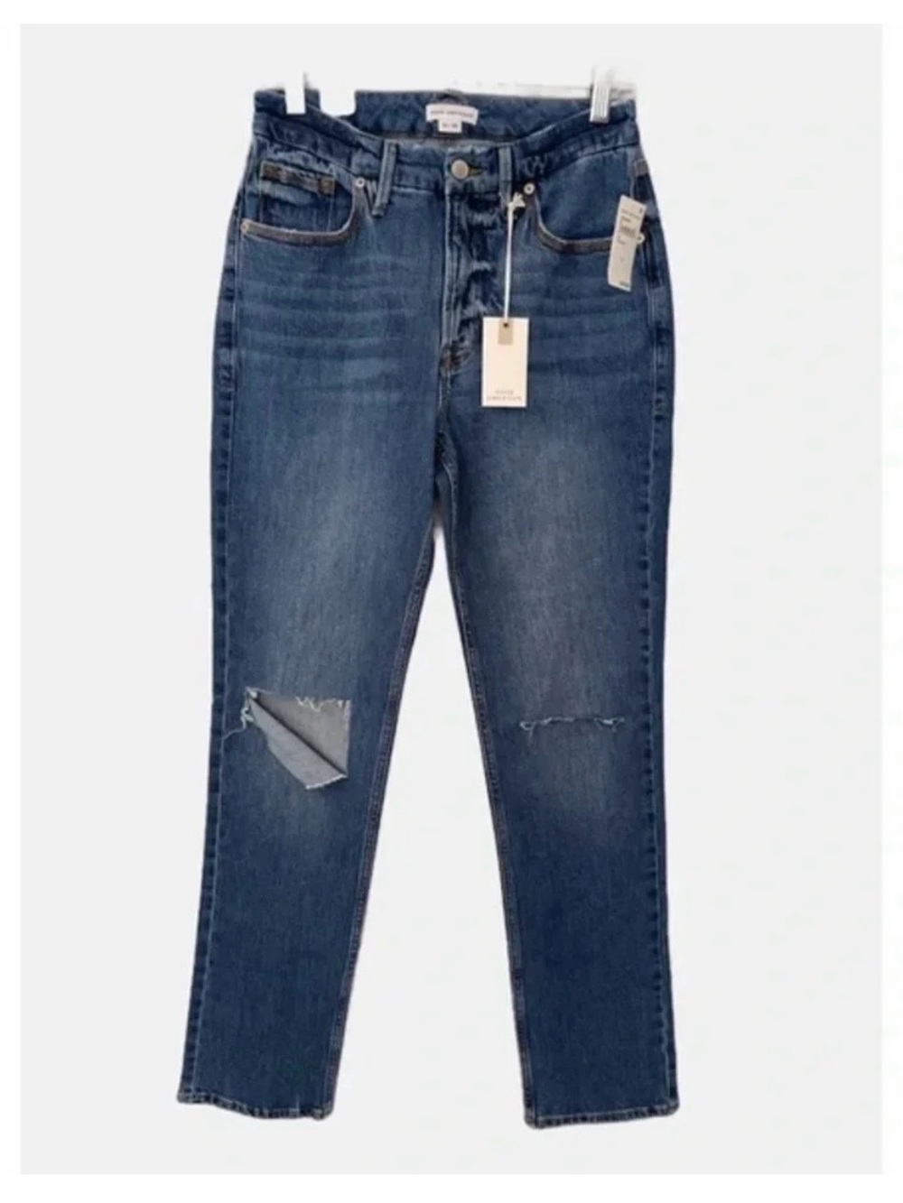 Good American Good 90S Icon Jeans Size 10/30 Indigo Straight Leg Denim‎